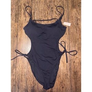 NWT dobreva cut out tie swim suit black S